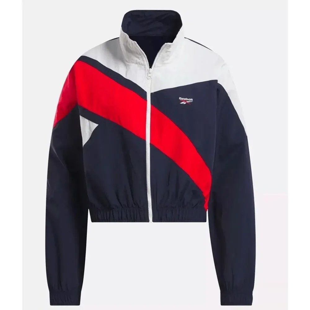 Reebok Womens Classics Franchise‎ Track Colorblock Navy Size L Activewear $75